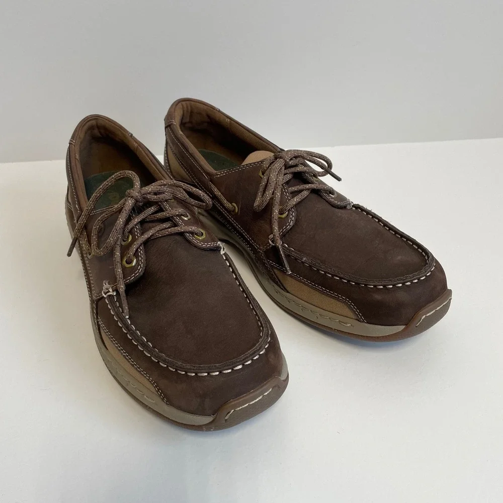 Dunham Men's Brown Leather Boat Shoes Size 10.5 Athleisure‎ Casual